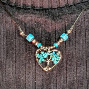 Collier arbre de vie turquoise