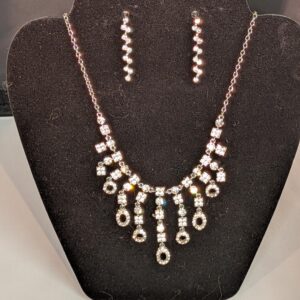 Parure strass cascade argentée