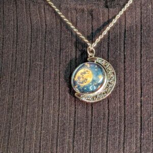 Collier lune nuit étoilée