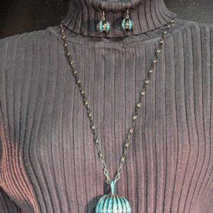 Parure sphère turquoise