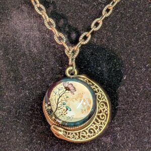 Collier lune florale romantique