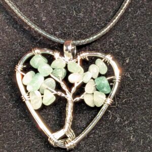 Collier arbre de vie aventurine verte