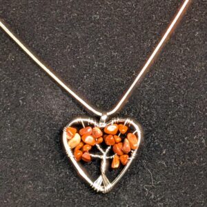 Collier arbre de vie jaspe rouge