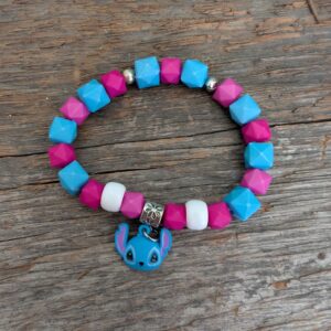 Bracelet Stitch Bleu et Rose