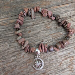 Bracelet Rhodonite Lune et Étoile