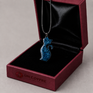 Pendentif Chat Bleu Moucheté
