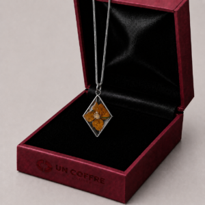 Pendentif Fleur Orange Préservée